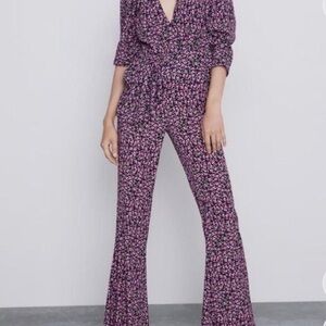 NEW Zara limited edition 100% viscose floral print pants